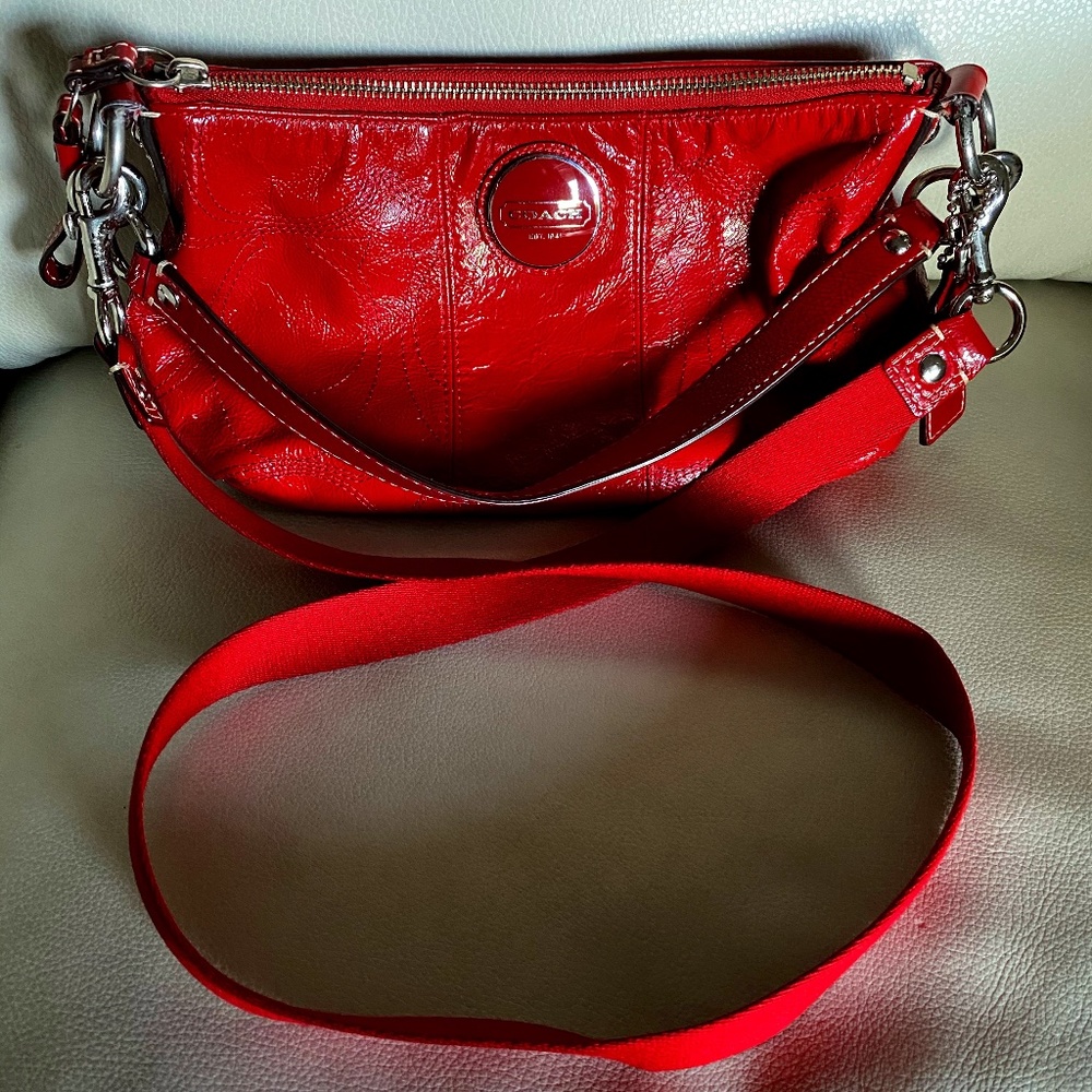 COACH 1941 Red Patent Leather Purse Shoulder Bag